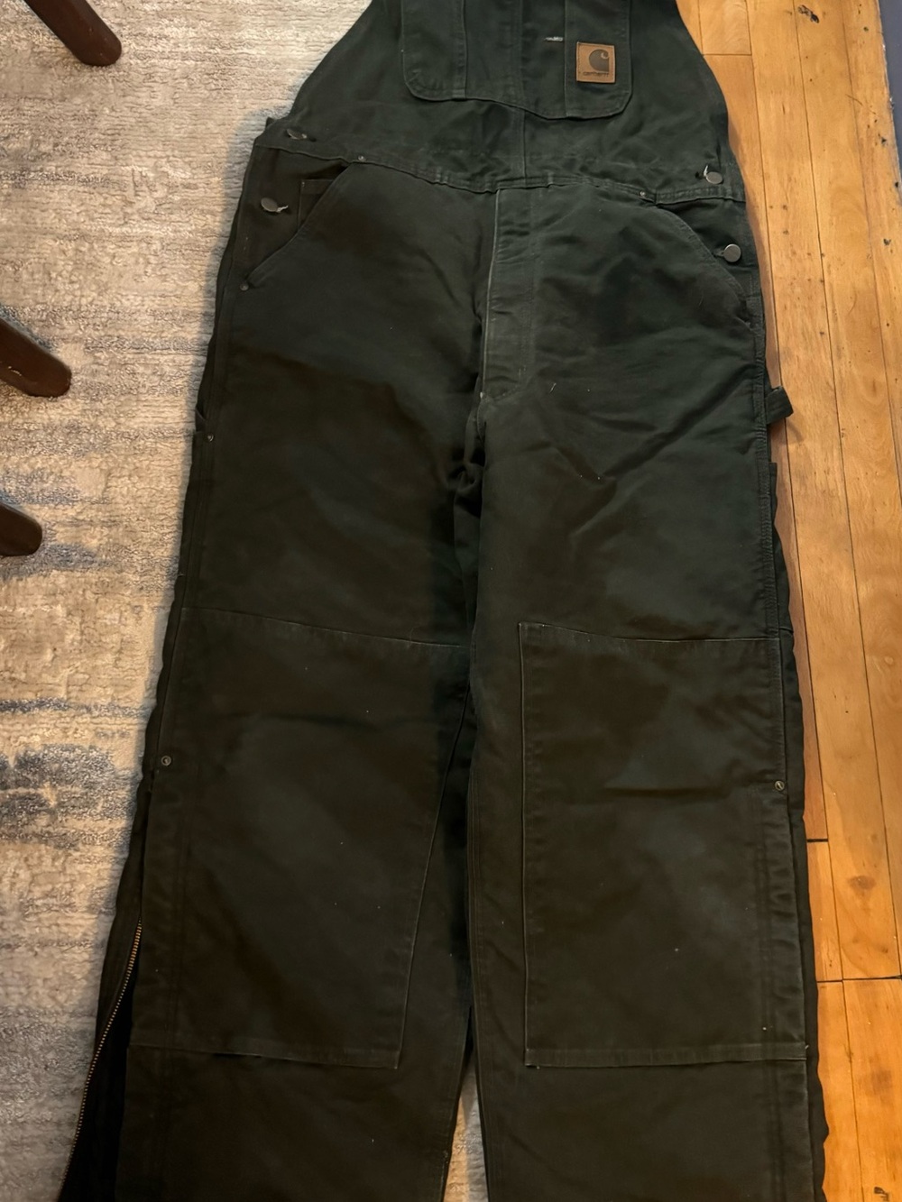 Carhartt Dark Green Men's Cargo Bib Overalls 38x32